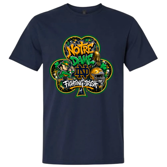 NOTRE DAME 3 LEAF CLOVER TSHIRT