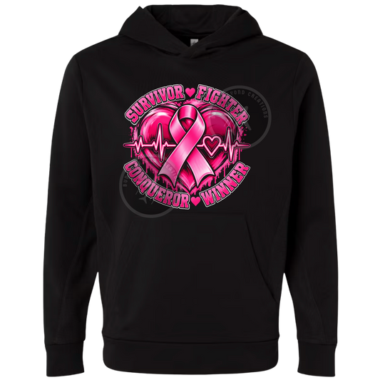 BREAST CANCER HEART CREWNECK & HOODIE