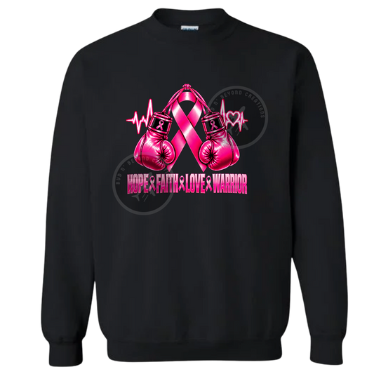 BREAST CANCER BOXING GLOVE CREWNECK & HOODIE