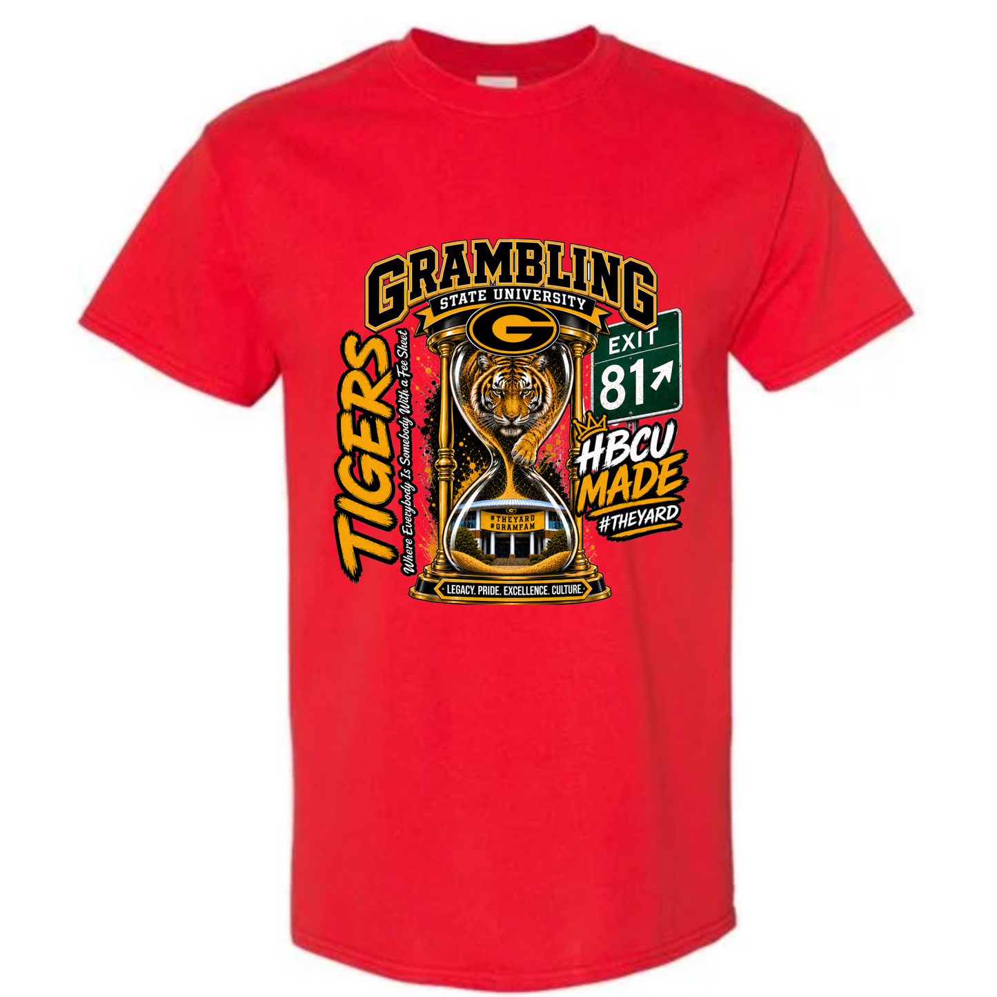 GRAMBLING STATE UNIVERSITY #THEYARD HOURGLASS TSHIRT