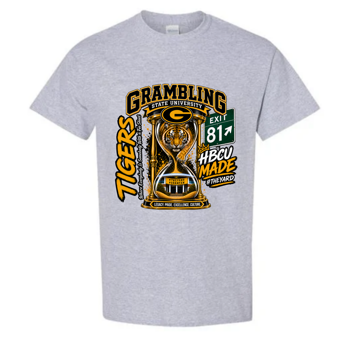 GRAMBLING STATE UNIVERSITY #THEYARD HOURGLASS TSHIRT