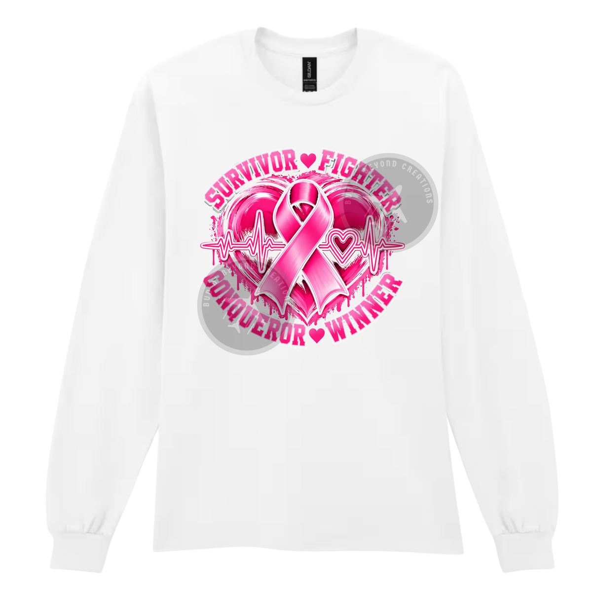 BREAST CANCER HEART CREWNECK & HOODIE