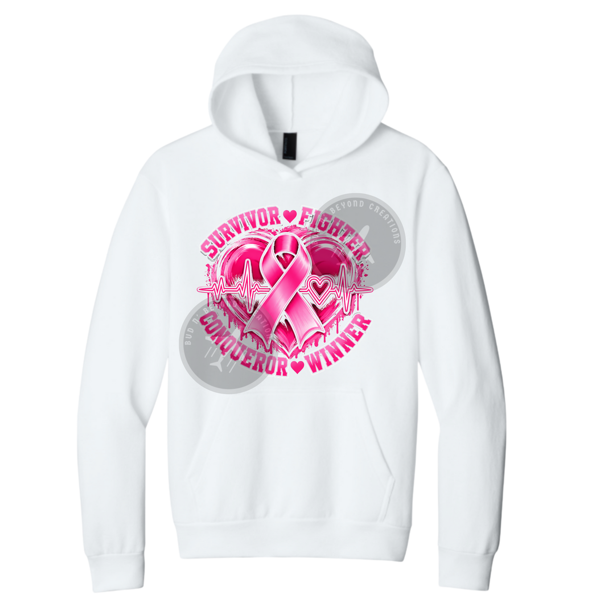 BREAST CANCER HEART CREWNECK & HOODIE