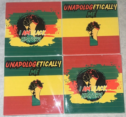 I AM BLACK HISTORY COASTERS (4 PIECES)